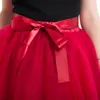 Kjolar 5 lager 65 cm knälängd tyll kjol elegant veckade tutu kjolar kvinnor vintage lolita petticoat faldas mujer saia jupe 230403