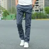 Erkekler 2023 Sonbahar Kış Kış Yüksek Kaliteli Lüks Düz Pantolon Elastik Bel Jogging Uzun Pantolon Erkek Artı Boyut 40 42 H5