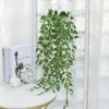 Flores decorativas Rattan artificial 5 pacotes de parede pendurando plantas verdes para decoração de jardim de casamento de varanda ao ar livre