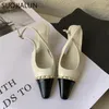 Federsandalen Suojialun Marke Frauen Sandal Mode Big Bogenknoten flacher Slip auf Damen Slingback Schuhe dünne High Heel P.