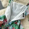 Estilo étnico cintura envolta vestido fino de renda verão francês chique deslumbrante vestido floral primeiro amor