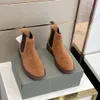 Elegant vintermärke män mocka läder fotled stövlar gummi luggar sulan martin boot party bröllop riddare chelsea boottes brun beige svart eu38-46