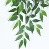 装飾的な花120cm人工ローレルリーフブランチウォールハンギンググリーン植物ラタンブドウの葉の葉の装飾