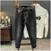 Men's Jeans designer High end printed jeans, men's trendy micro Harlan pants, slim fitting and versatile, new tapered leggings for autumn 2023 C0VN