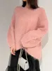 Pulls pour femmes élégant col en V manches longues mohair doux lâche vintage décontracté femmes japon chic automne hiver 2023 simple pull pull