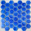 Carreaux de mosaïque en céramique hexagonale bleue de chine, 11 feuilles, fabrication de mosaïque artistique pour loisirs créatifs, carrelage de décoration murale et de sol pour la maison