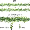 Dekorative Blumen, 3 Stück, künstliche Girlande, 1,8 m, künstliches Grün, große Seidenblätter, Ranken für Hochzeit, zum Aufhängen, silberfarben, rustikal