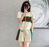 2023 Nuovo Designer Summer Women Tracksuits Suit da 2 pezzi Sexy Solido Tannocchia a manica corta e pantaloncini abbinanti