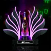 Peacock Tail Glowing Wine Bottle Presenter LED Lighted Liquor Bottle Display Shelf VIP Serving Tray For Bar Nightclub Party Lounge