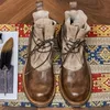 Botlar Aman Tanrım erkekler kış deri botları sıcak kürk kovboyu batı kovboy karışık renk çöl ayakkabıları sıradan 230403