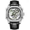 Wristwatches AESOP 7052 Diamond Real Tourbillon Mechanical Skeleton Watch Mens Sapphire Waterproof Watches For Men Luxury 2023