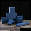 Jewelry Stand 12Pcs Square Paper Packaging High Quality 7X9X3Cm Blue Necklace Ring Earrings Bracelet Gift Box For Valentines Dhgarden Dhy1R