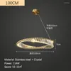 Candeliers liderados Lâmpada pendente Nordic Modern Crystal para sala de jantar Living Kitchen Bedroom Teto Gold Remote Lights