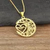 Chains AIBEF Moon Heart Shape Mom Letter Pendant Gold Color Women Necklace Copper Zircon Jewelry Mother's Day Creative Gift Wholesale