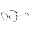 Sunglasses Fashion Anti-blue Light Glasses Women Men Computer Eyeglasses Stylish Metal Cat Eye Design Frame Optical Spectacles Eyewear