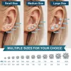 3mm-10mm Classic Mossanite Screw Back Earrings Luxury Jewelry 925 Sterling Silver VVS Moissanite Diamond Ear Stud For Men Women