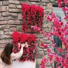 Fleurs décoratives artificielles glycine fleur vigne touffue violet-couleur rouge intérieur fête de mariage salon tenture murale guirlande maison