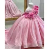 New Pink Flower Girls Dresses Princess Christening Dress Wedding Party Ball Gowns Birthday Gown Custom Made
