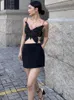 Dames Tanks Mode-item Sexy Zwarte Kleur Glanzende Diamanten Vlinder Ontwerp Tank Top Vrouw Verjaardagsfeestje Outfit Club Vestido