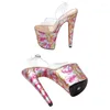 Sandały Laijianjinxia 20 cm/8 cali Pvc Upper Fashion Seksowna egzotyczna platforma na wysokim obcasie Kobiety Buty taneczne 165