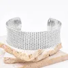 Bangle Ldealway Store Deux design Retro Style Silver plaqué Fine Bracelets en métal ouverts