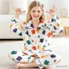 Clothing Sets Kids Thicken Warm Flannel Pajamas Autumn Winter Baby Boys Girls Cartoon Long Sleeve Clothing Sets Sleepwear Pyjamas