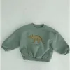 Hoodies Sweatshirts Autumn Kids Hoodies Cool Dinosaur Plus Fleece Children Pullover bekväm tröja 231102