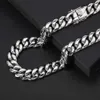 Hochwertige kubanische Gliederkette 925 Moissanit Halskette Armbandkette für Rapper HipHop Schmuck