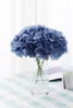 Decorative Flowers 10pcs Dusty Blue Artificial Hydrangea Silk Big Heads With Stems For Wedding Decoration Centerpieces