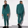 Trajes verdes para hombre, esmoquin para novio, ropa de boda, traje Formal de graduación con solapa en pico, conjunto de 2 piezas, chaqueta y pantalón