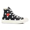 Plattform Canvas Skor Comme Des Garcons Play designer sneakers cdg 1970-tal Vit Svarta Hjärtan Blå Grå Röd hög låg Herr Dam Klassiska casual cdgs Skor