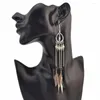 Baumeln Sie Ohrringe ethnische handgefertigte Vintage Zigeuner Nigeria Feder Böhmen Stil Frauen Perlen hängende Tropfenohrring Boucle D'oreille