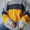 Męskie swetry zimowe hit kolorowy moda mody Mężczyźni z długim rękawem O SWEAT SWEAT SWARTED DRUKOWANIE LUSKIE HARAJUKU prosta para odzieży Top żółty granat