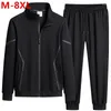 Survêtements pour hommes Survêtement Costume arrivé Mens Casual Solid Solor Sweatpant Set Unisexe Jogging Plus Taille 8XL