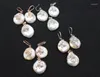 Boucles d'oreilles à tige une paire blanc/rose violet perle d'eau douce Reborn Keshi pendentif plat 20-25mm perles en gros FPPJ Nature