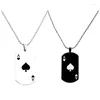 Pendentif Colliers Hip Hop Personnalité De La Mode Noir Blanc Coeur Un Poker Pendentifs Pour Hommes Femmes Fête Charme Cadeaux En Gros