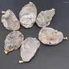 Pendentif Colliers 4pcs Drusy Druzy Pierre Naturelle Aléatoire Nébuleuse Agate Pendentifs Femme Irrégulière Carré Quartz GeodeCollier Cristal Piont