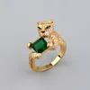 Мужские серебряные золотые леопардовые обручальные кольца для женщин Серебряный серебряный алмаз Дизайнер кольцевой кольцевые кольцы
