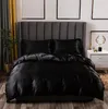 Lyxbäddar Set King Size Black Satin Silk Comforter Bed Home Textil Queen Size Däcke Cover Cy2005196605978