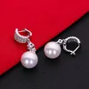 Ohrstecker Wunderschöne weiße Zirkonia Perle Modeschmuck 925 Sterling Silber HERE0050