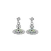 Desginer Viviene Westwoods impératrice douairière Vivian 3d Saturn collier femme exclusif vert menthe boucles d'oreilles tour de cou chaîne de clavicule