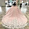 Pink Shiny Ball Gown Quinceanera Dress 2023 With 3D Flower Lace Beaded Sweetheart Sweet 16 Dress Lace-up Vestido 15 Anos