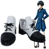 Costumi Catsuit Anime Butlerii Ciel Phantomhive Cosplay in bianco e nero Scarpe da festa di Halloween su misura