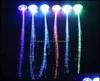 Decorative Flowers Wreaths 50Pcs Glow Led Light Up Fiber Optic Barrettes Party Favors Dance Hairpin Clip Flashing Braid We Bdesyba3225382