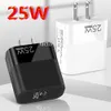 Fast Quick Phone Chargers 25W PD Type c Eu US AC Home Travel USB C Wall Charger Power Adapters For IPhone 12 13 14 15 Pro Max Samsung Htc F1 With BOX