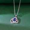 Grace Jewelry Luxury Sapphire Women 925 Sterling Silver Custom Necklace Fashion Jewelry Pendants Charms