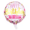 Decoração de festa de aniversário Balões redondos de 18 polegadas de feliz aniversário balão de alumínio Balões para crianças brinquedos infláveis ​​balão inflável