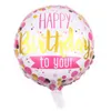 Birthday Party Decor Printed Round Balloons 18 inch Happy Birthday Balloon Aluminium Foil Balloons Kids Toys Inflatable Balloon