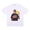 Europe et Amérique Marque de Mode Superstar Big Bug Rodman Visage Souriant Basket-ball Imprimé Manches Courtes Hip Hop Homme T-shirt Col Rond Lâche