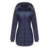 Trenchs de Femmes Manteaux Puffer Veste matelassée Femmes Automne Vestes d'hiver pour 2023 Capuche Longue Parka Mujer Marine Jaune Abricot Gris Parkas